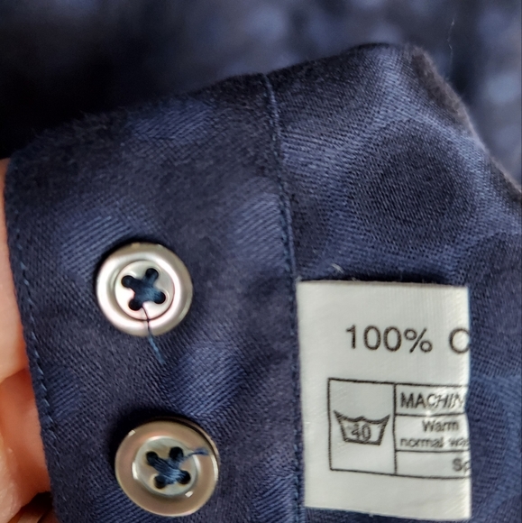 Neck 16 Men's Dress Shirt Honeycomb Pattern - Picture 7 of 14